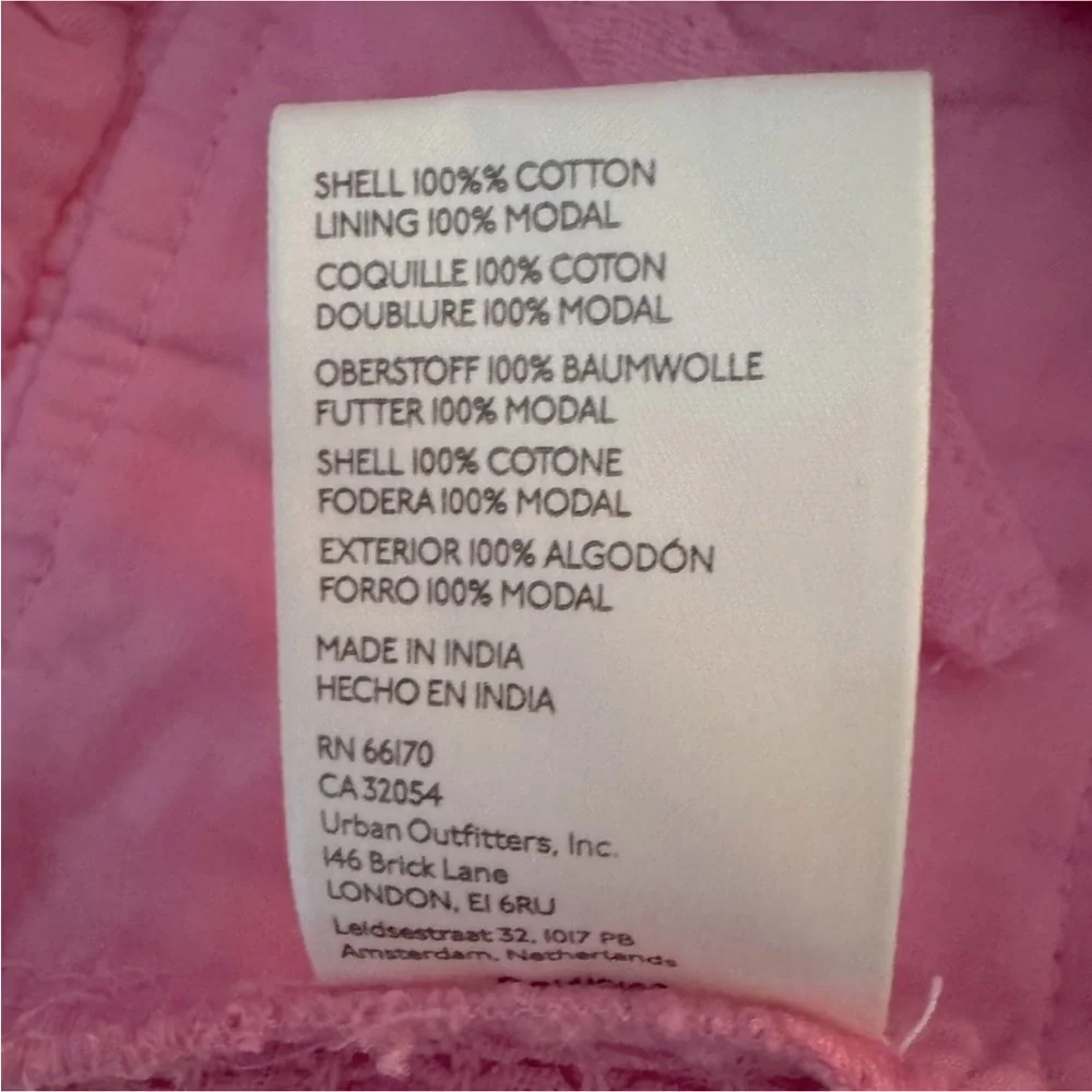 FREE PEOPLE CHLOE TIE BACK LONG SLEEVES CROPPED SMOCKED TOP BLOUSE HOT PINK SZ S